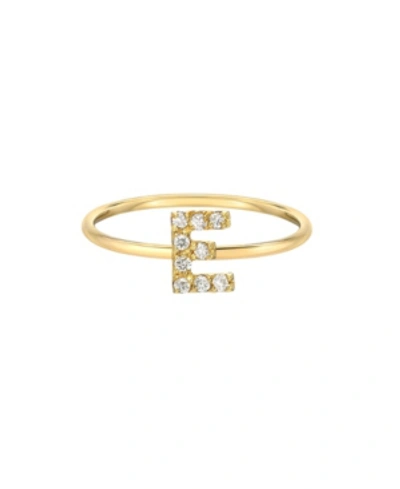 Zoe Lev Diamond Initial 14k Yellow Gold Ring In Gold-e
