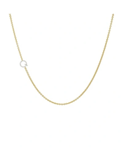 Zoe Lev Diamond Asymmetrical Initial 14k Yellow Gold Necklace In Gold-q