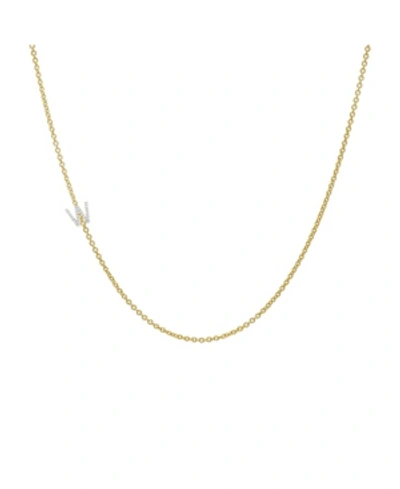 Zoe Lev Diamond Asymmetrical Initial 14k Yellow Gold Necklace In Gold-w