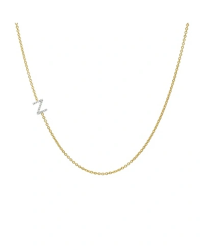 Zoe Lev Diamond Asymmetrical Initial 14k Yellow Gold Necklace In Gold-z