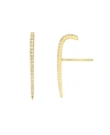 ZOE LEV DIAMOND CURVED BAR 14K YELLOW GOLD STUD EARRINGS