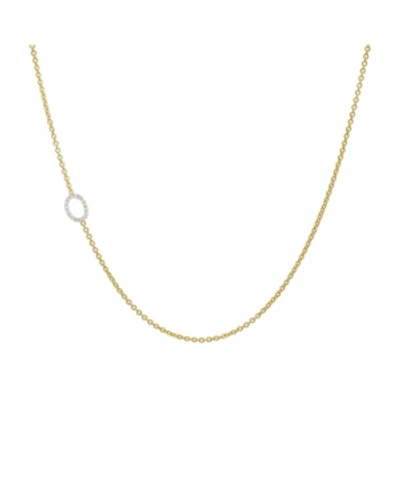 Zoe Lev Diamond Asymmetrical Initial 14k Yellow Gold Necklace In Gold-o