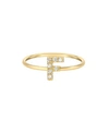 Zoe Lev Diamond Initial 14k Yellow Gold Ring In F/gold
