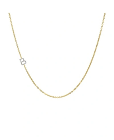 Zoe Lev Diamond Asymmetrical Initial 14k Yellow Gold Necklace In Gold-b