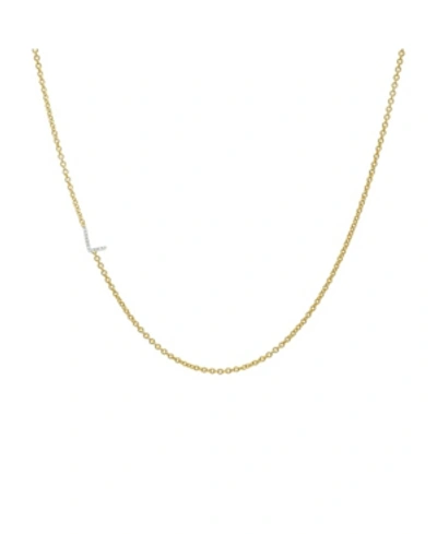 Zoe Lev Diamond Asymmetrical Initial 14k Yellow Gold Necklace In Gold-l