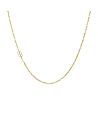 Zoe Lev Diamond Asymmetrical Initial 14k Yellow Gold Necklace In Gold-h