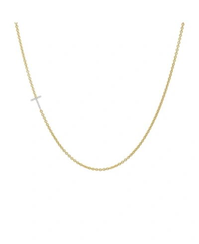 Zoe Lev Diamond Asymmetrical Initial 14k Yellow Gold Necklace In Gold-t