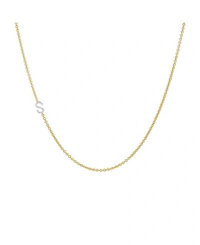 Zoe Lev Diamond Asymmetrical Initial 14k Yellow Gold Necklace In Gold-s