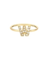 ZOE LEV DIAMOND INITIAL 14K YELLOW GOLD RING