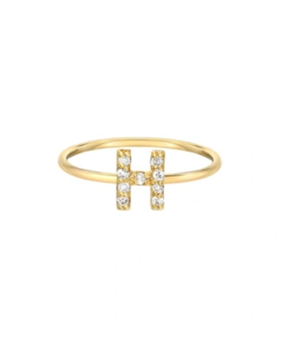 Zoe Lev Diamond Initial 14k Yellow Gold Ring In Gold-h