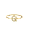 ZOE LEV DIAMOND INITIAL 14K YELLOW GOLD RING