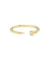 Zoe Lev Diamond Nail Cuff 14k Yellow Gold Ring In Gold