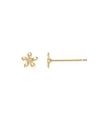 Zoe Lev Diamond Center Flower Stud Earrings In Gold