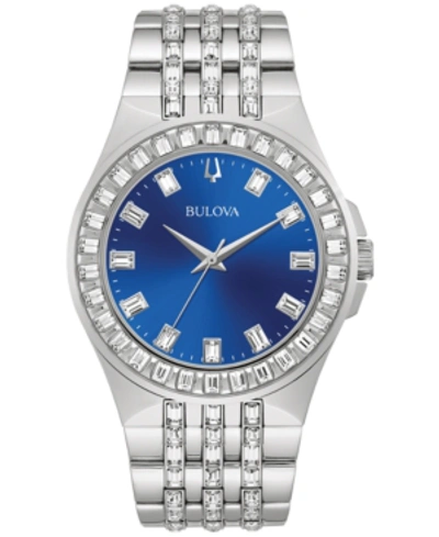 Bulova Men's Phantom Crystal Stainless Steel Bracelet Watch 42mm In Blue/silver