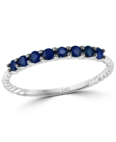 Macy's Sapphire Stack Ring (1/3 Ct. T.w.) In 14k White Gold