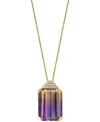 Macy's Ametrine (13-5/8 Ct. T.w.) & Diamond (1/20 Ct. T.w.) 18" Pendant Necklace In 14k Gold In Ametrine