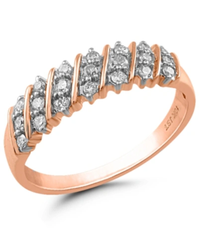 Macy's Diamond Multi-row Band (1/5 Ct. T.w.) In 10k White, Yellow Or Rose Gold