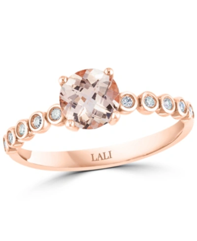 Macy's Morganite (3/4 Ct. T.w.) & Diamond (1/10 Ct. T.w.) Ring In 14k Rose Gold