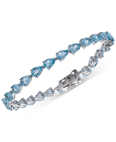 Macy's Multi-gemstone Pear Tennis Bracelet (11-1/4 Ct. T.w.) In Sterling Silver (also In Citrine, Amethyst, In Sky Blue Topaz