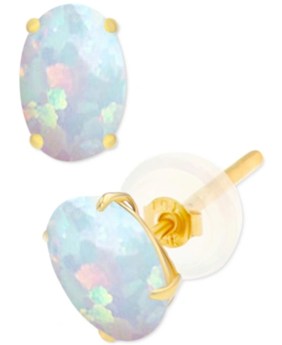 MACY'S LAB-CREATED OPAL STUD EARRINGS (3/8 CT. T.W.) IN STERLING SILVER