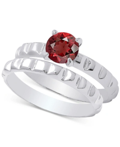 Macy's Garnet Bridal Set (1 Ct. T.w.) In Sterling Silver (also In Amethyst)