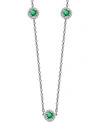 Macy's Sapphire (7/8 Ct. T.w.) & Diamond (1/4 Ct. T.w.) Halo 16" Statement Necklace In 14k White Gold (also In Emerald