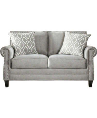 Furniture Of America Ben Lomond Upholstered Love Seat In Smoke