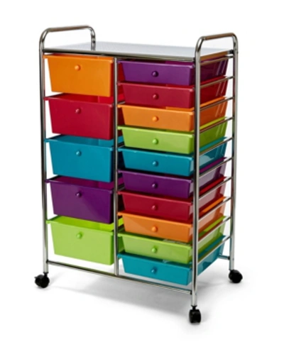 Seville Classics 15-drawer Organizer Cart In Multi-color