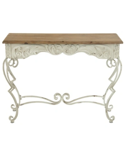Rosemary Lane Farmhouse Console Table In White