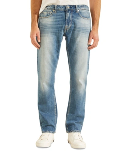 Guess Men's Regular Straight Faded Jeans In Light Wash