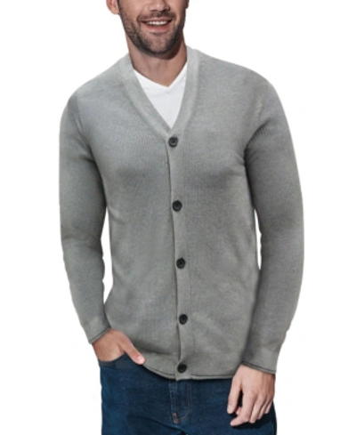 X-ray Men's Basic Ribbed Cardigan In Gray