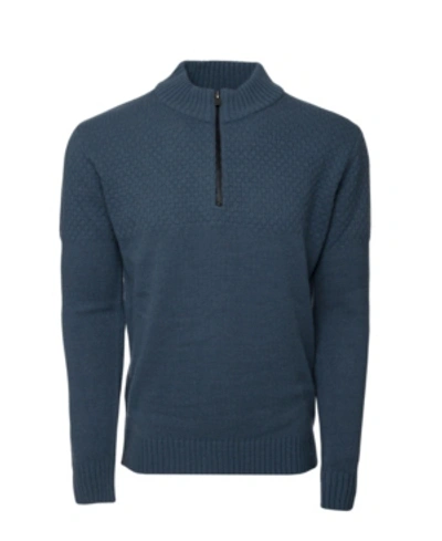 X-ray Mock Neck Quarter Zip Sweater In Blue