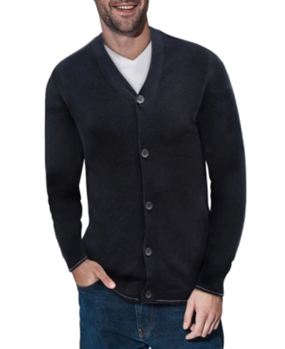 X-ray Men's Basic Ribbed Cardigan In Black