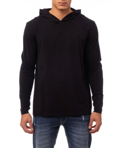 X-ray Men's Soft Stretch Long Sleeve Hoodie In Black