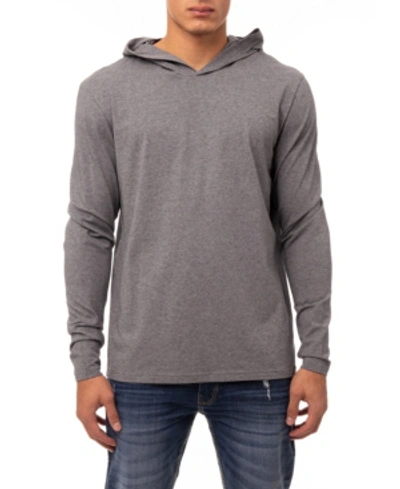 X-ray Men's Soft Stretch Long Sleeve Hoodie In Charcoal Heather