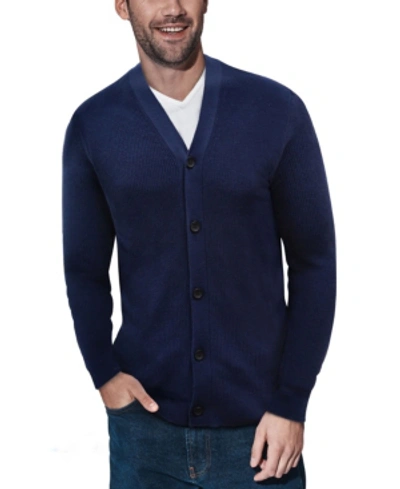 X-ray Men's Basic Ribbed Cardigan In Navy