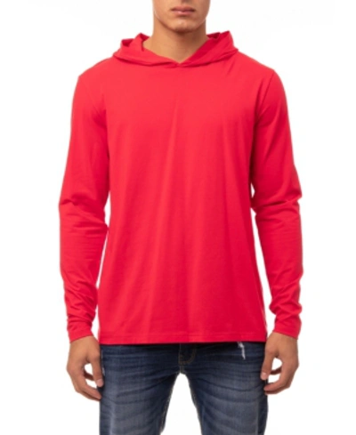 X-ray Men's Soft Stretch Long Sleeve Hoodie In Racer Red