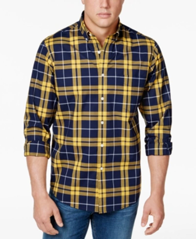 Club Room Men's Perry Plaid Stretch Shirt With Pocket, Created For Macy's In Mostrich
