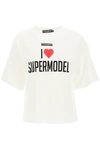 DOLCE & GABBANA I LOVE SUPERMODEL T-SHIRT,F8O48T FU7EQ HW3FP