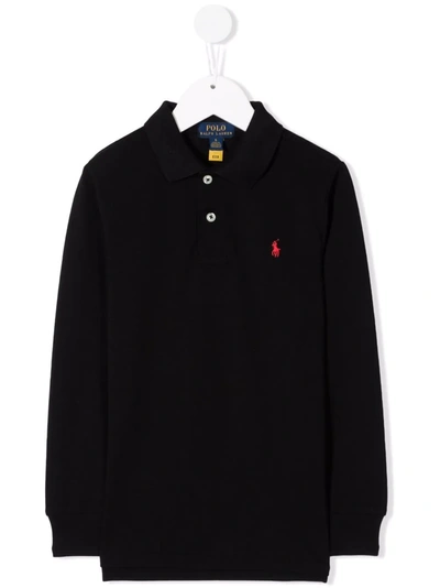 Ralph Lauren Embroidered-logo Polo Shirt In 黑色