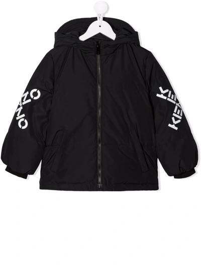 Kenzo Logo-print Sleeve Jacket In Black