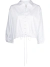 Cara Cara Embroidered Drawstring-waist Blouse In White