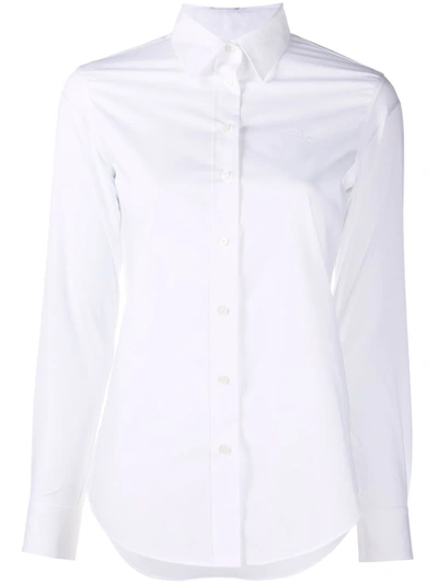 Lauren Ralph Lauren Embroidered-logo Shirt In White