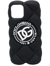 Dolce & Gabbana Dg Logo Quilted Iphone 12 Pro Case In Black
