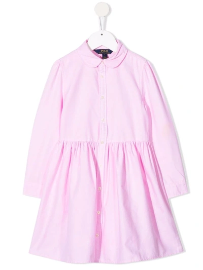 Ralph Lauren Kids' Poplin Shirt Dress In Pink