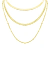 Adornia 14k Yellow Gold Vermeil Layered Chain Necklace