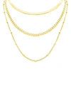 Adornia 14k Yellow Gold Vermeil Layered Chain Necklace In Yellow