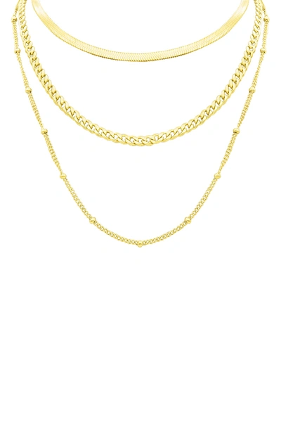 Adornia 14k Yellow Gold Vermeil Layered Chain Necklace