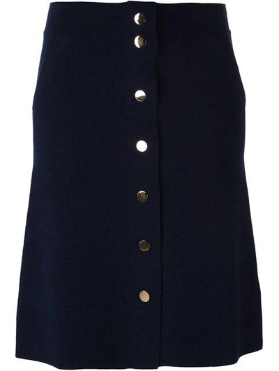 Allude Buttoned Skirt In Blue