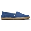 Toms Vegan Friendly Alpargata Slip Ons In Navy With Rope Sole